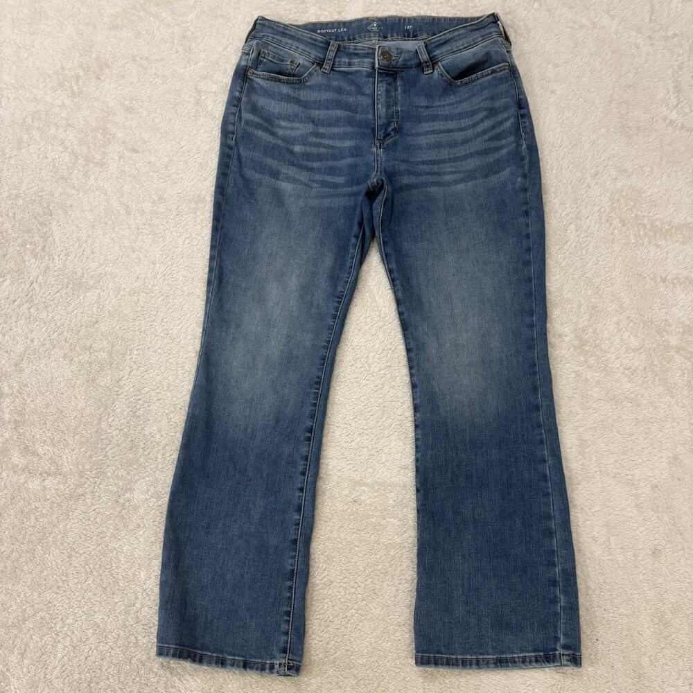 St Johns Bay Womens 12P Bootcut Jeans Medium Wash Stretch Petite Denim
